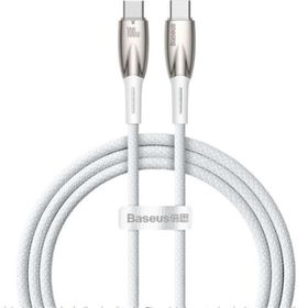 Baseus CADH000702 Glimmer Series 1 m 100 W Beyaz PD Type-C to Type-C Örgülü Şarj Kablosu