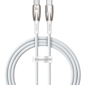Baseus CADH000702 Glimmer Series 1 m 100 W Beyaz PD Type-C to Type-C Örgülü Şarj Kablosu