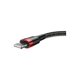 Baseus Cafule Lightning İçin 2.4A 1 m Kırmızı Siyah Usb Kablo