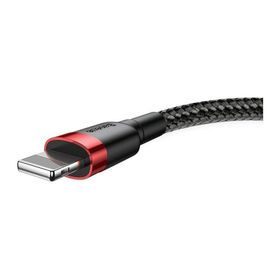 Baseus Cafule Lightning İçin 2.4A 1 m Kırmızı Siyah Usb Kablo