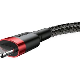 Baseus Cafule Lightning İçin 2.4A 1 m Kırmızı Siyah Usb Kablo