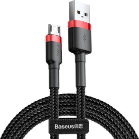 Baseus Cafule Mikro Kırmızı Siyah 2.4A 1 m Usb Kablo