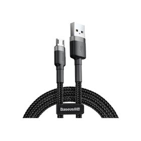 Baseus Cafule Serisi Gri Siyah 1 mt 2.4 A USB Type A & Micro USB Şarj & Data Aktarım Kablosu