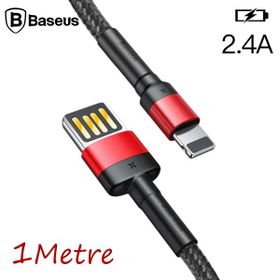 Baseus Cafule Special Edition iPhone 2.4A 1 mt Siyah Kırmızı Hızlı Şarj Halat Usb Kablo