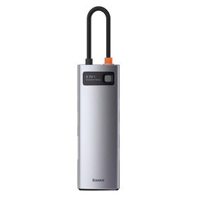 Baseus CAHUB-CV0G Metal Gleam 8in1 Type-C Girişli Gri Hub