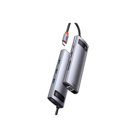 Baseus CAHUB-CV0G Metal Gleam 8in1 Type-C Girişli Gri Hub