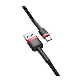 Baseus CATKLF-U91 Cafule Type-C 3 m Kırmızı Siyah USB Şarj ve Data Kablosu