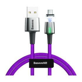 Baseus CATXC-A05 Zinc Magnetic USB Type-C Başlık 3.0 A 1 m Mor Şarj Kablosu