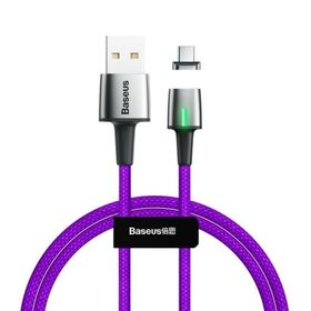 Baseus CATXC-A05 Zinc Magnetic USB Type-C Başlık 3.0 A 1 m Mor Şarj Kablosu