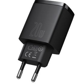 Baseus Compact 20W U+C QC. Siyah Seyehat Şarjı