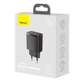 Baseus Compact QC 20 w Siyah Şarj Cihazı