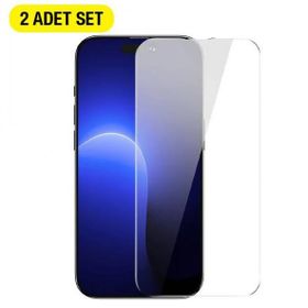 Baseus Crystal Shatter iPhone 14 Pro 6.1 Full Tempered 0.3 mm 2 Adet Set Ekran Koruyucu