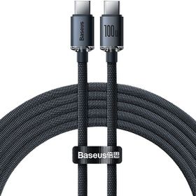 Baseus Crystal Shine 1.2 mt 100W Type-C to Type-C Hızlı Şarj Kablo Siyah Kablo