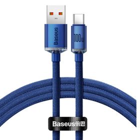 Baseus Crystal Shine 100 W 120 cm Type-C Mavi Şarj Kablosu