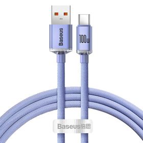 Baseus Crystal Shine 100W 1.2 mt USB to Type-C Siyah Hızlı Şarj Kablo