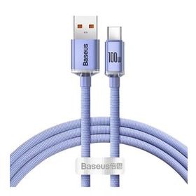 Baseus Crystal Shine 100W 1.2 mt USB to Type-C Siyah Hızlı Şarj Kablo