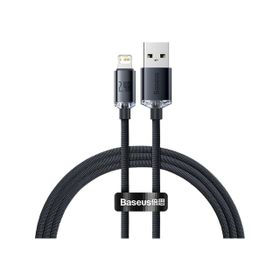 Baseus Crystal Shine 2.4A 1.2 mt Lightning Şarj Kablosu Siyah Kablo