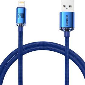 Baseus Crystal Shine Fast Charging 2.4A 1.2 m Mavi Lightning Kablo