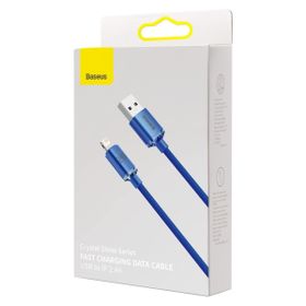 Baseus Crystal Shine Fast Charging 2.4A 1.2 m Mavi Lightning Kablo