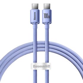 Baseus Crystal Shine Mor 100 W 120 cm PD Type-C Şarj Kablosu