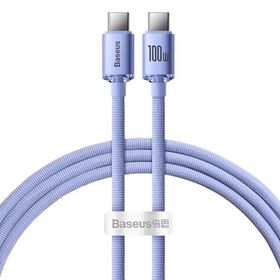 Baseus Crystal Shine Mor 100 W 120 cm PD Type-C Şarj Kablosu