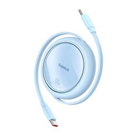 Baseus Free 2 Draw Mini Makaralı Type-C to 100W 1 mt Mavi Kablo