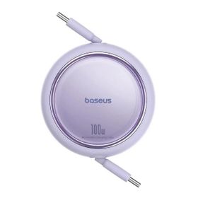 Baseus Free 2 Draw Mini Makaralı Type-C to 100W 1 mt Mor Kablo