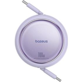 Baseus Free 2 Draw Mini Makaralı Type-C to 100W 1 mt Mor Kablo