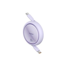 Baseus Free 2 Draw Mini Makaralı Type-C to 100W 1 mt Mor Kablo