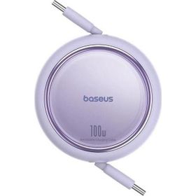 Baseus Free 2 Draw Mini Makaralı Type-C to 100W 1 mt Mor Kablo