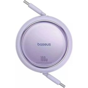 Baseus Free 2 Draw Mini Makaralı Type-C to 100W 1 mt Mor Kablo
