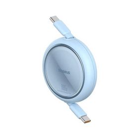 Baseus Free 2 Pull 1.5 mt Mavi 100W Mini Makaralı Type-C to Type-C Kablo