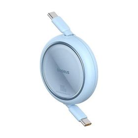 Baseus Free 2 Pull 1.5 mt Mavi 100W Mini Makaralı Type-C to Type-C Kablo