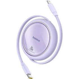 Baseus Free 2 Pull 1 mt 20W Mor Mini Makaralı Type-C to Lightning Kablo