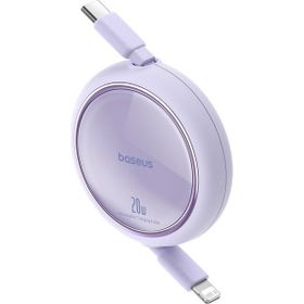 Baseus Free 2 Pull 1 mt 20W Mor Mini Makaralı Type-C to Lightning Kablo