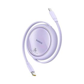 Baseus Free 2 Pull 1 mt 20W Mor Mini Makaralı Type-C to Lightning Kablo