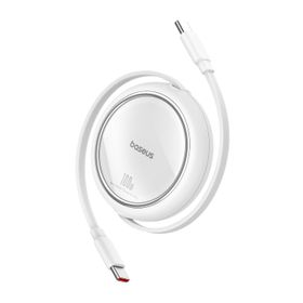 Baseus Free2 Draw Mini Makaralı Type-C to 100W 1 m Beyaz Kablo