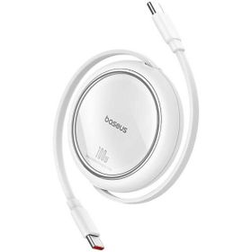 Baseus Free2 Draw Mini Makaralı Type-C to 100W 1 m Beyaz Kablo