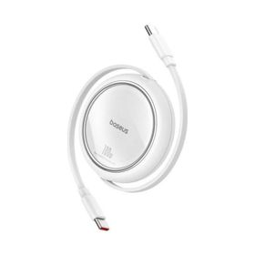 Baseus Free2 Draw Mini Makaralı Type-C to 100W 1 m Beyaz Kablo