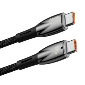 Baseus Glimmer 100W Type-C TO 1 m Siyah Şarj Kablosu