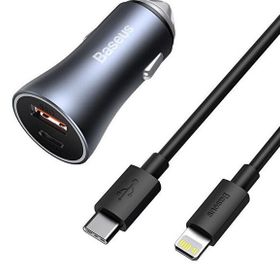 Baseus Golden Connector Pro U+C 40 W Koyu Gri Araç Şarjı