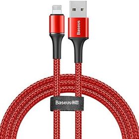 Baseus Halo Kırmızı 1 m 2.4 A USB Type A & Lightning Şarj & Data Aktarım Kablosu
