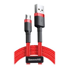 Baseus Kırmızı 1 m 2.4 A USB Type A & Micro USB Cafule Serisi Şarj & Data Aktarım Kablosu