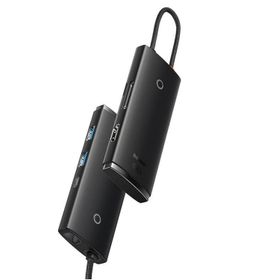 Baseus Lite Siyah 6 in 1 Multifonksiyonal Type-C Hub Dock Station