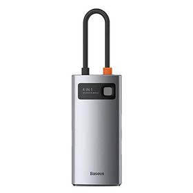 Baseus Metal Gleam 4 in 1 Gri Bağlantı Sayısı 4 Çok Fonksiyonlu Bilgisayar Telefon Hub Adaptörü