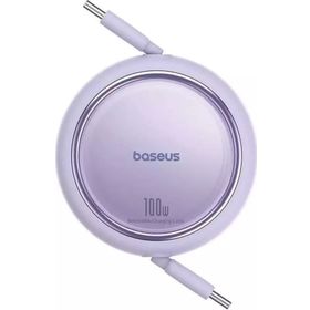 Baseus P10364500511-00 Free 2 Draw Mini Makaralı 1 mt USB-C 100 W Mor Şarj Kablosu