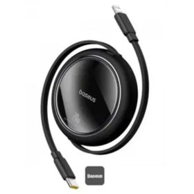 Baseus P10364501111-00 Free 2 Pull Makaralı USB-C to Lightning 20 W 1 mt Siyah Şarj Kablosu