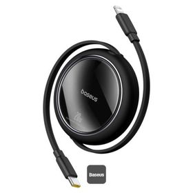 Baseus P10364501111-00 Free 2 Pull Makaralı USB-C to Lightning 20 W 1 mt Siyah Şarj Kablosu