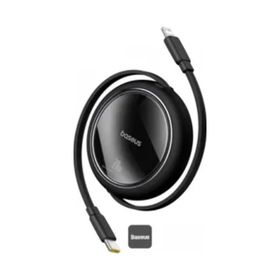 Baseus P10364501111-00 Free 2 Pull Makaralı USB-C to Lightning 20 W 1 mt Siyah Şarj Kablosu