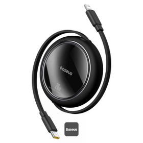 Baseus P10364501111-00 Free 2 Pull Makaralı USB-C to Lightning 20 W 1 mt Siyah Şarj Kablosu
